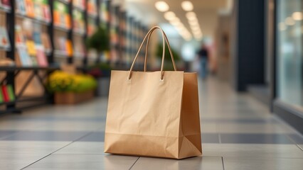 Paper shopping bag with handles.