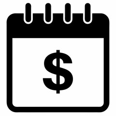 Calendar with Dollar Silhouette Vector
