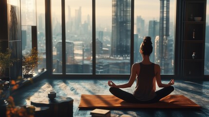 Serene Morning Yoga in Urban Space