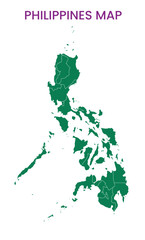 High detailed map of Philippines. Outline map of Philippines. Asia