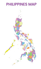 High detailed map of Philippines. Outline map of Philippines. Asia