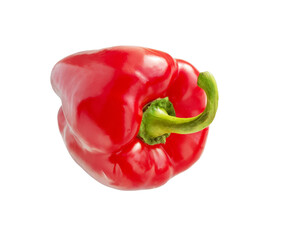 Red sweet bell pepper on white.