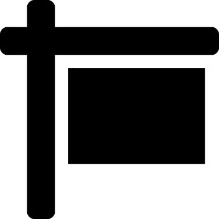 flat black sign icon, solid monochrome vector symbol, direction, informational, or warning sign symbol, guidance and navigation