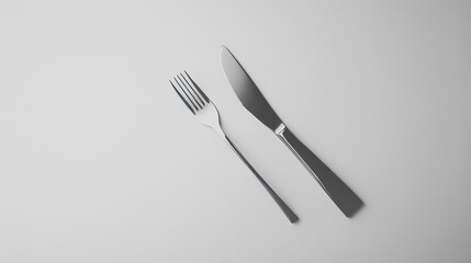 Simple and Elegant Dinner Setting with Knife and Fork
