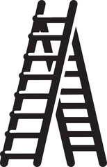 Folding ladder vector silhouette construction equipment access solution