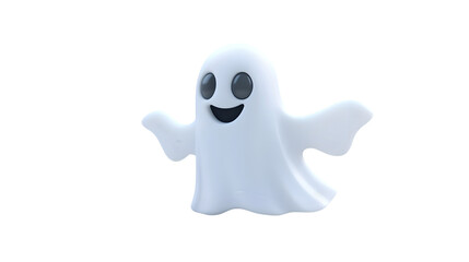 Friendly Cartoon Ghost  Halloween Spirit  3D Render  Spooky Fun  Cute Boo