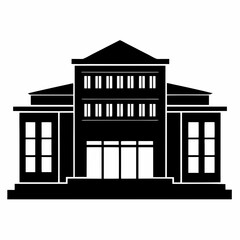 Corporate Building Silhouette Vector Art