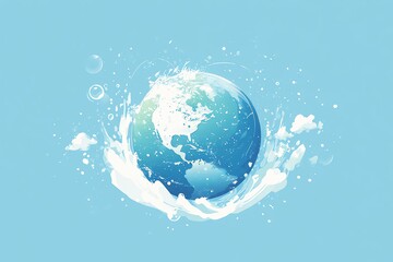 Fototapeta premium World day for water, Saving water and world environmental protection concept. Eearth, globe, ecology, nature, planet concept