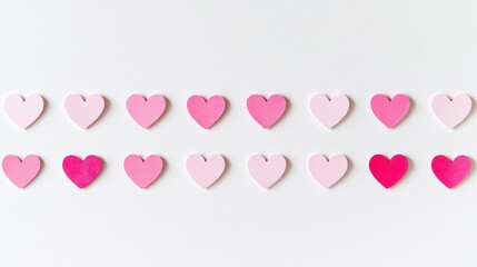 Valentine's Day Hearts Decoration Minimalist Setup Paper Craft Modern Aesthetic Close-up View Love Concept