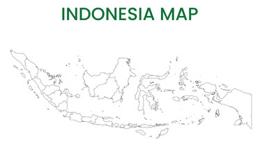 High detailed map of Indonesia. Outline map of Indonesia. Asia