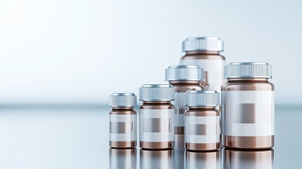 a collection of medicine bottles with label designs