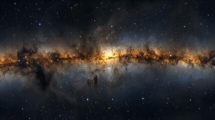 Fototapeta premium Milky Way Galaxy: A Stunning Cosmic Panorama in Deep Space