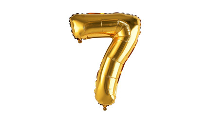 gold balloon in the shape of the number seven