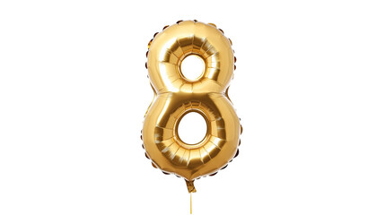 gold balloon in the shape of the number eight