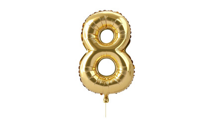 gold balloon in the shape of the number eight