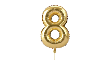 gold balloon in the shape of the number eight