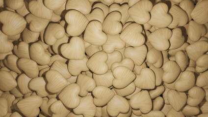 Natural Wooden Hearts Cluster Representing Rustic Love and Simplicity