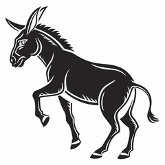 Donkey vector silhouette black design white background