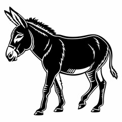 Donkey vector silhouette black design white background