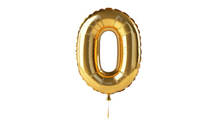 gold balloon in the shape of the number zero