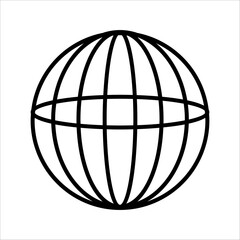 Pringlobe icon of web image. Global network sign. World black and white sign or icon. Vectort