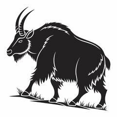 Yak vector silhouette black design white background