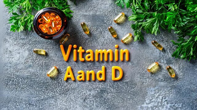 jar and vitamin A and D. Selective focus