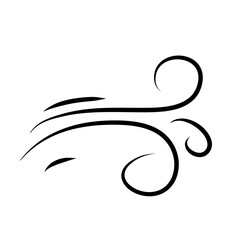 Hand drawn doodle wind motion  air blow  swirl elements