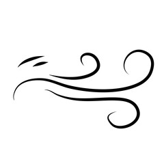 Hand drawn doodle wind motion  air blow  swirl elements