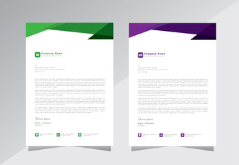 Letterhead design for project, Professional letterhead template, letter head design templates. a4 letterhead template with blue and purple color - vector eps 10.