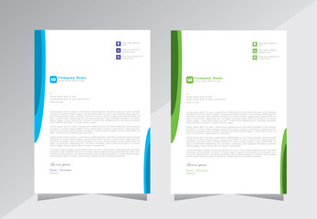 Letterhead design for project, Professional letterhead template, letter head design templates. a4 letterhead template with blue and green color - vector eps 10.