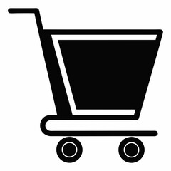 E-Commerce Cart Black Silhouette Vector