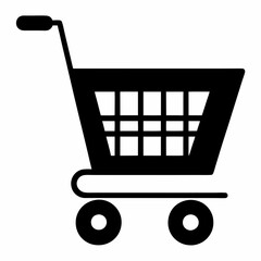 E-Commerce Cart Black Silhouette Vector