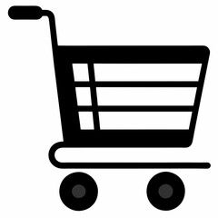 E-Commerce Cart Black Silhouette Vector