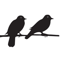 Bird silhouette illustration with a white back