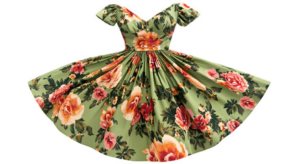 Sage Green Floral Dress  Vintage Style  Summer Fashion  Retro Print  50s  60s   Bohemian C