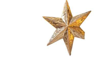 Fototapeta premium Sparkling Gold Star Ornament Christmas Decoration Festive Holiday Glitter Xmas Tree W