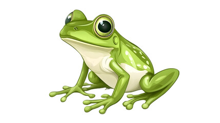 Cute Green Frog Illustration  Amphibian Animal Cartoon  Nature Wildlife  Jungle Reptile  P