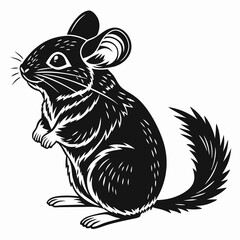 Chinchilla vector silhouette black design white background
