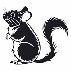 Chinchilla vector silhouette black design white background