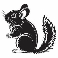 Chinchilla vector silhouette black design white background