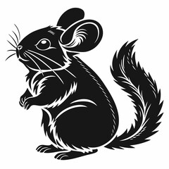 Chinchilla vector silhouette black design white background