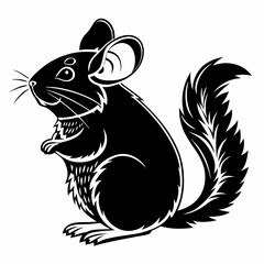Chinchilla vector silhouette black design white background