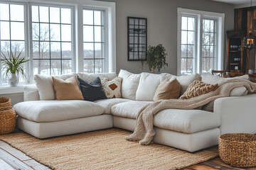 Modern Sectional Sofa In A Cozy Living Room