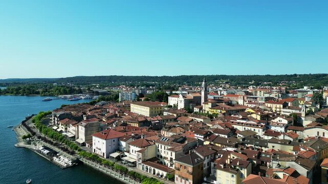 Arona at the Lake Maggiore in Northern Italy, Europe.