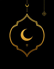 Printable pattern for wall decorations, covers, wallpapers, greeting cards on the occasion of a Muslim holiday. Ramadan . Oil painting