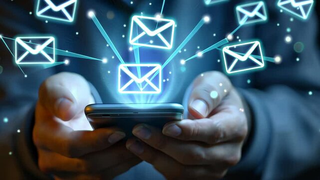 Engaging with digital communication through smartphone email notifications and alerts