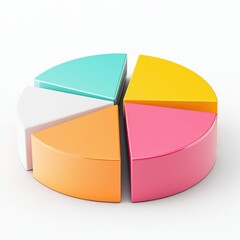 Obraz premium Digital Pie Chart Displaying Colorful Segments and Statistics for Data Visualization and Presentation Purposes in Modern Design Style