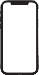 Obraz premium Realistic Smartphone Mockup with Blank White Screen – Flat Vector Line Style on White Background