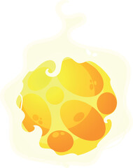 Yellow glowing magic sphere vector illustration